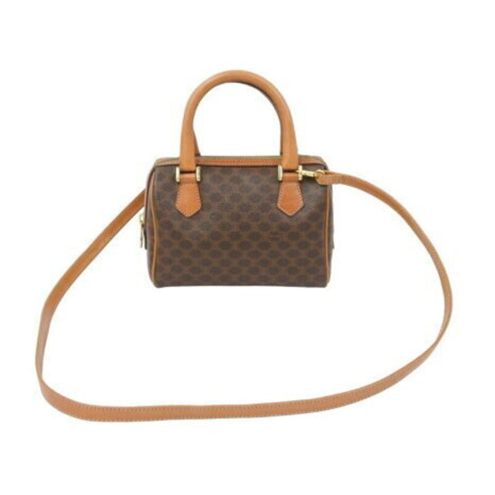 Celine Macadam Bag Handbag Shoulder Brown Leather